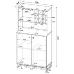 MENDOZA 2-DOOR HOME BAR CABINET WINE STORAGE RUSTIC OAK - Image 13