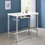 NORCREST 47-INCH ACRYLIC LEG BAR TABLE WHITE HIGH GLOSS - Image 2