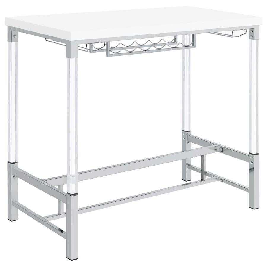 182101_02x900.jpg NORCREST 47-INCH ACRYLIC LEG BAR TABLE WHITE HIGH GLOSS - Image 1