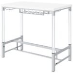 NORCREST 47-INCH ACRYLIC LEG BAR TABLE WHITE HIGH GLOSS - Image 4