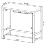 NORCREST 47-INCH ACRYLIC LEG BAR TABLE WHITE HIGH GLOSS - Image 9