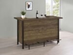 BELLEMORE FREESTANDING HOME BAR WINE CABINET RUSTIC OAK - Image 2