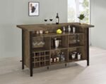 BELLEMORE FREESTANDING HOME BAR WINE CABINET RUSTIC OAK - Image 3