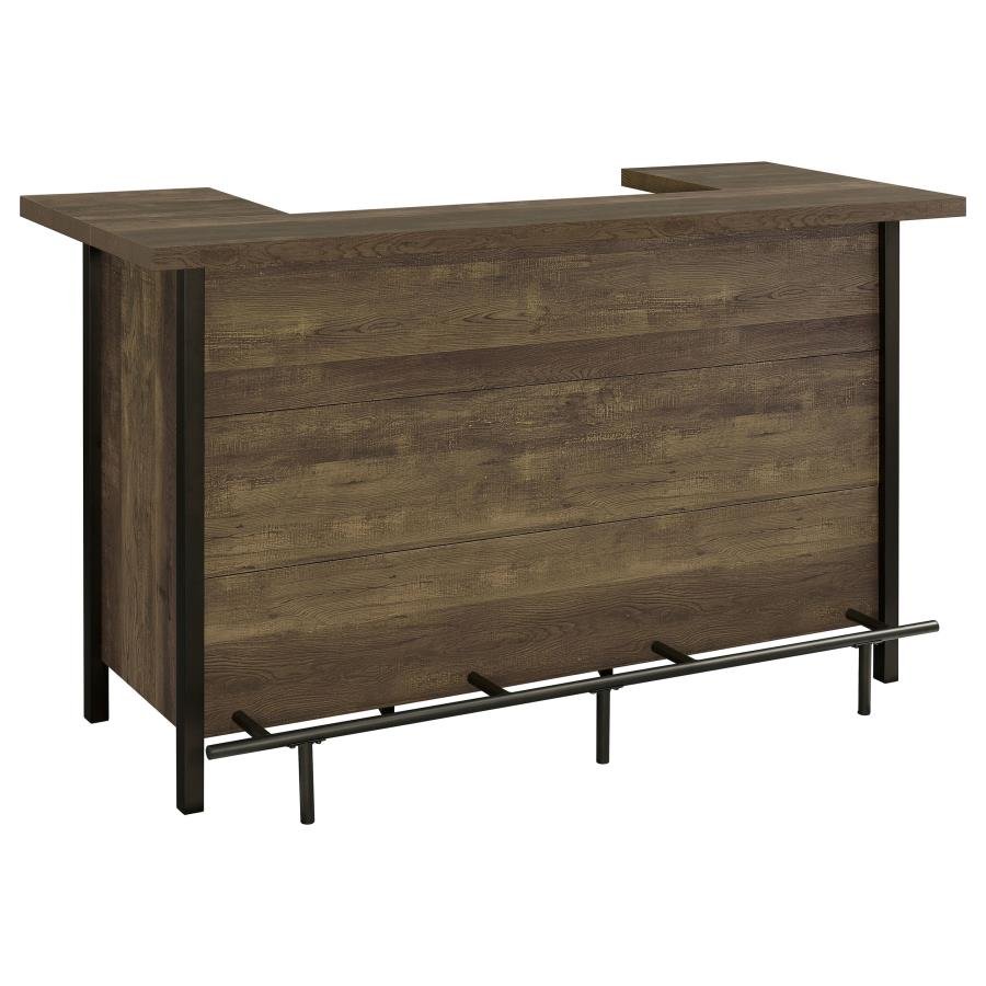 182104_03x900.jpg BELLEMORE FREESTANDING HOME BAR WINE CABINET RUSTIC OAK - Image 1