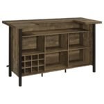 BELLEMORE FREESTANDING HOME BAR WINE CABINET RUSTIC OAK - Image 4