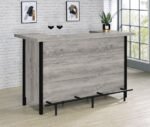 BELLEMORE FREESTANDING HOME BAR WINE CABINET GREY DRIFTWOOD - Image 2