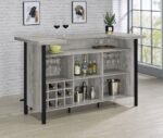 BELLEMORE FREESTANDING HOME BAR WINE CABINET GREY DRIFTWOOD - Image 3