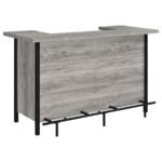 BELLEMORE FREESTANDING HOME BAR WINE CABINET GREY DRIFTWOOD