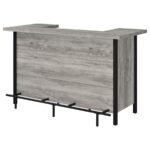 BELLEMORE FREESTANDING HOME BAR WINE CABINET GREY DRIFTWOOD - Image 5