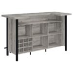 BELLEMORE FREESTANDING HOME BAR WINE CABINET GREY DRIFTWOOD - Image 7
