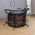 DALLAS 3-PIECE CURVED FREESTANDING HOME BAR CABINET BLACK
