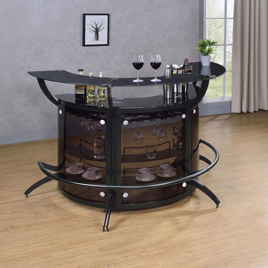 182135-S3_01x900.jpg DALLAS 3-PIECE CURVED FREESTANDING HOME BAR CABINET BLACK - Image 1