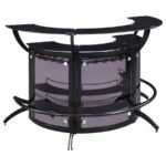 DALLAS 3-PIECE CURVED FREESTANDING HOME BAR CABINET BLACK - Image 2