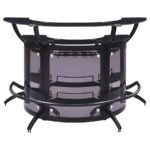 DALLAS 3-PIECE CURVED FREESTANDING HOME BAR CABINET BLACK - Image 4