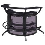 DALLAS 3-PIECE CURVED FREESTANDING HOME BAR CABINET BLACK - Image 5