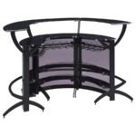DALLAS 3-PIECE CURVED FREESTANDING HOME BAR CABINET BLACK - Image 7