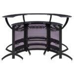 DALLAS 3-PIECE CURVED FREESTANDING HOME BAR CABINET BLACK - Image 8