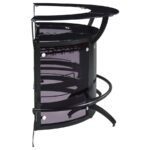 DALLAS 3-PIECE CURVED FREESTANDING HOME BAR CABINET BLACK - Image 10