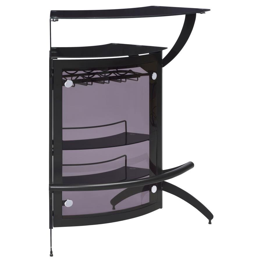 182135_03x900.jpg DALLAS 2-SHELF CURVED FREESTANDING HOME BAR CABINET BLACK - Image 1