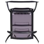 DALLAS 2-SHELF CURVED FREESTANDING HOME BAR CABINET BLACK - Image 4