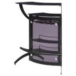 DALLAS 2-SHELF CURVED FREESTANDING HOME BAR CABINET BLACK - Image 5