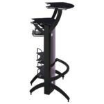 DALLAS 2-SHELF CURVED FREESTANDING HOME BAR CABINET BLACK - Image 10