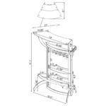 DALLAS 2-SHELF CURVED FREESTANDING HOME BAR CABINET BLACK - Image 12
