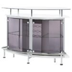 GIDEON CURVED GLASS TOP HOME BAR CABINET WHITE HIGH GLOSS - Image 4