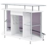 GIDEON CURVED GLASS TOP HOME BAR CABINET WHITE HIGH GLOSS - Image 6