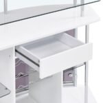 GIDEON CURVED GLASS TOP HOME BAR CABINET WHITE HIGH GLOSS - Image 7