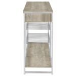 MELROSE 2-DRAWER HOME BAR STORAGE WITH WINE RACK GREY - Image 5