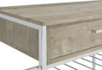 MELROSE 2-DRAWER HOME BAR STORAGE WITH WINE RACK GREY - Image 8