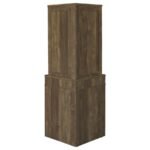 ALVISO 1-DRAWER CORNER HOME BAR WINE CABINET RUSTIC OAK - Image 7