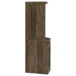 ALVISO 1-DRAWER CORNER HOME BAR WINE CABINET RUSTIC OAK - Image 8