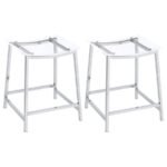 JOVANI ACRYLIC BACKLESS COUNTER STOOL CHROME (SET OF 2)