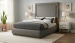 Brooke Linen Textured Fabric Upholstered Bed - Image 2