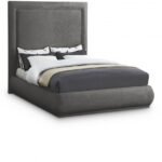 Brooke Linen Textured Fabric Upholstered Bed