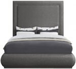 Brooke Linen Textured Fabric Upholstered Bed - Image 3