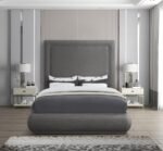 Brooke Linen Textured Fabric Upholstered Bed - Image 4