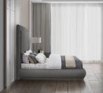 Brooke Linen Textured Fabric Upholstered Bed - Image 5