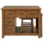 MAYFAIR 3-PIECE KITCHEN ISLAND WITH EXTENSION TABLE DARK OAK - Image 6