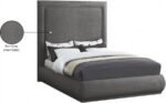Brooke Linen Textured Fabric Upholstered Bed - Image 9