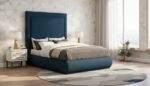 Brooke Linen Textured Fabric Upholstered Bed - Image 2