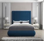 Brooke Linen Textured Fabric Upholstered Bed - Image 4