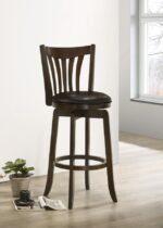 LAMBERT WOOD PUB HEIGHT SWIVEL BAR CHAIR DARK CHERRY - Image 2
