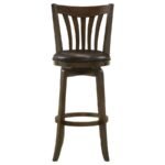 LAMBERT WOOD PUB HEIGHT SWIVEL BAR CHAIR DARK CHERRY - Image 3