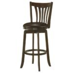 LAMBERT WOOD PUB HEIGHT SWIVEL BAR CHAIR DARK CHERRY - Image 4