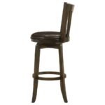 LAMBERT WOOD PUB HEIGHT SWIVEL BAR CHAIR DARK CHERRY - Image 5