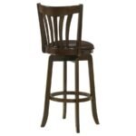 LAMBERT WOOD PUB HEIGHT SWIVEL BAR CHAIR DARK CHERRY - Image 7