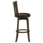 LAMBERT WOOD PUB HEIGHT SWIVEL BAR CHAIR DARK CHERRY - Image 8